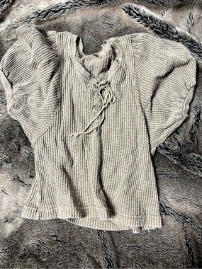 FP one Ribbed Knit Short Sleeve Top Size Medium